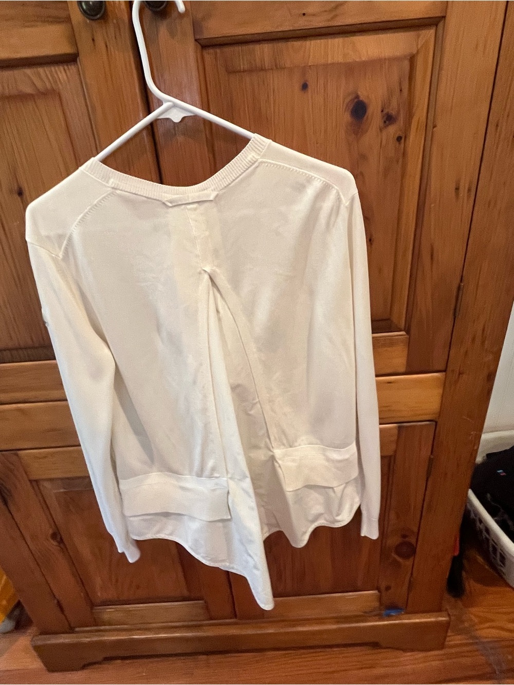 Cream Long-Sleeve Women's Top with Back Pleat Moncler